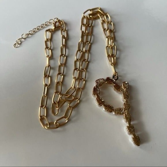 Pearl P necklace gold chain bohemian monogram initial pearls boho personalized - Picture 3 of 7